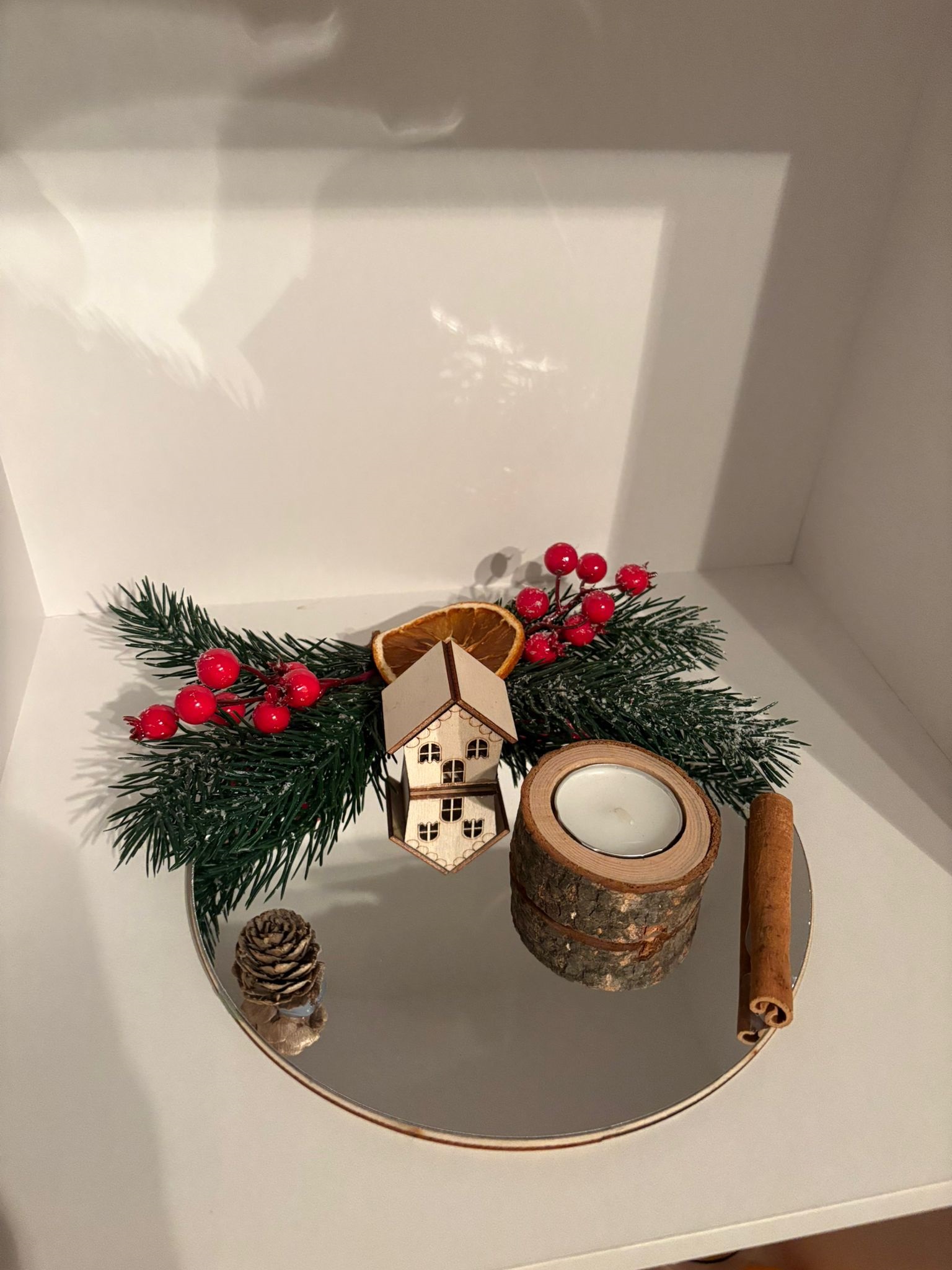 Winter mirror ornament